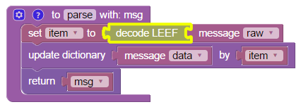 Example of "Decode LEEF" block