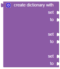 Block "Create dictionary with"