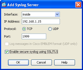 Přidání Syslog serveru
