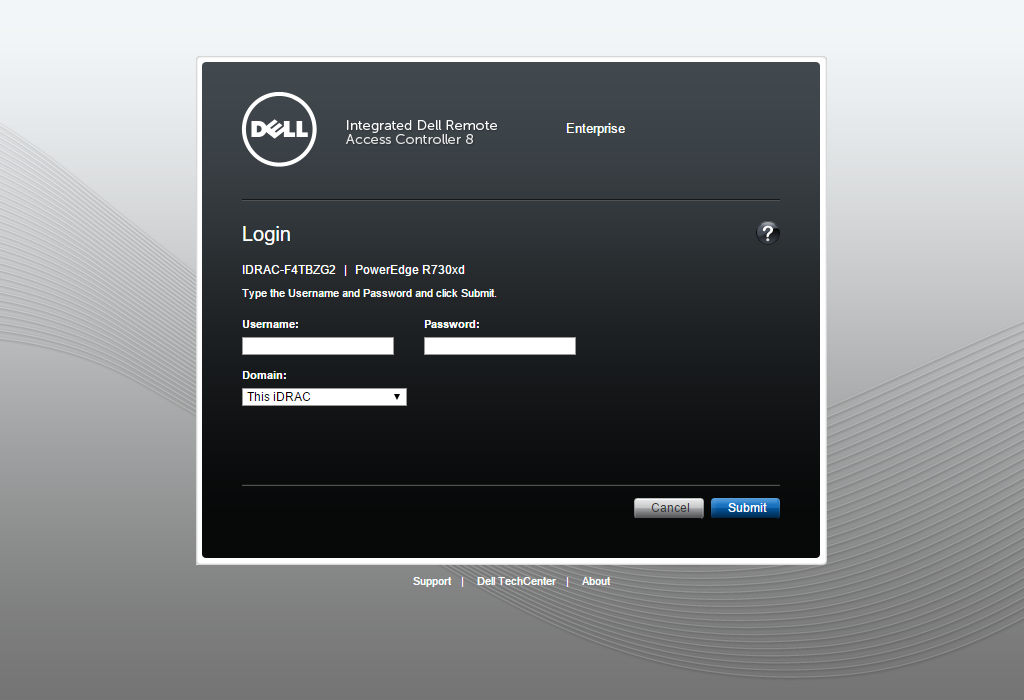 Přihlášení do webové administrace Dell IDRAC