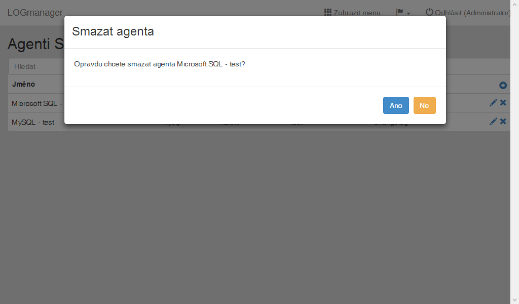 Smazání SQL agenta