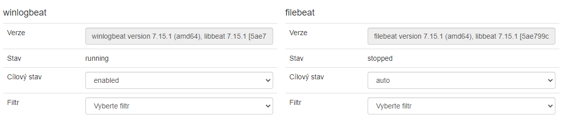 Stav služeb Beats a filtrování