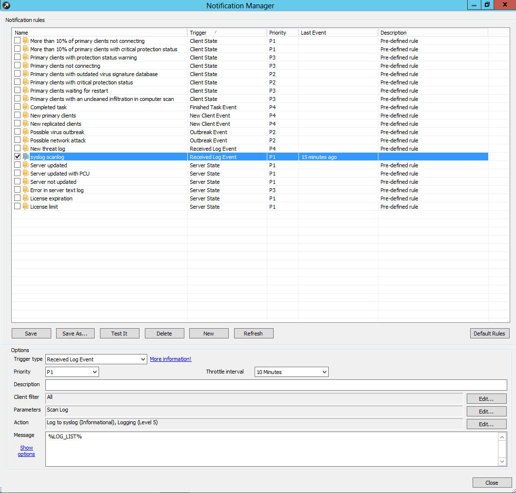 Logging of conducted virus scans