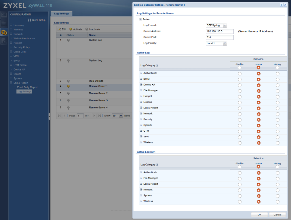 Configuring via GUI