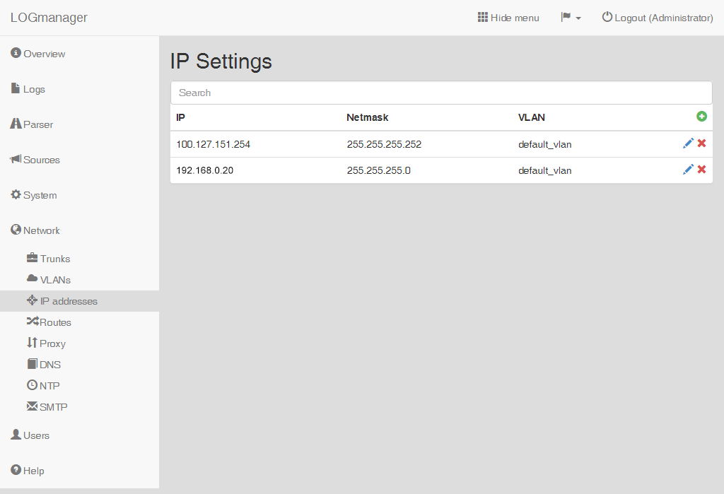 IP address master server settings