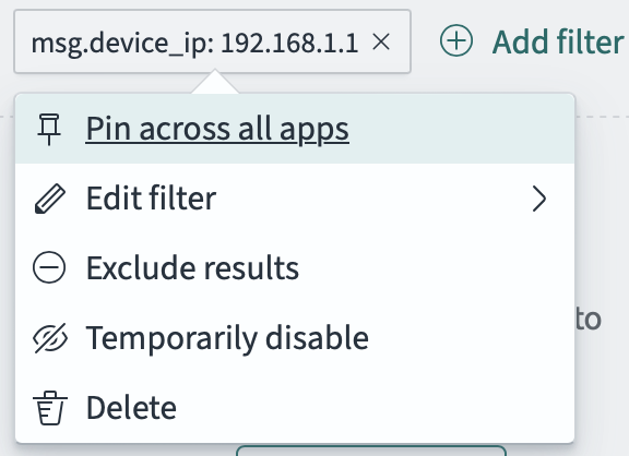 Edit dashboard filters