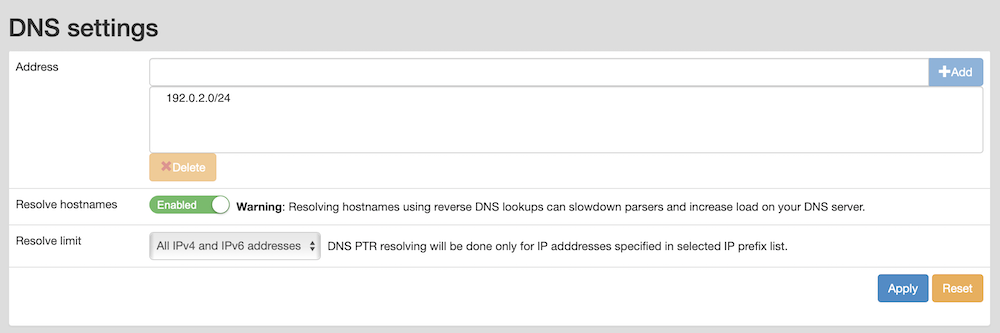 Resolve hostnames