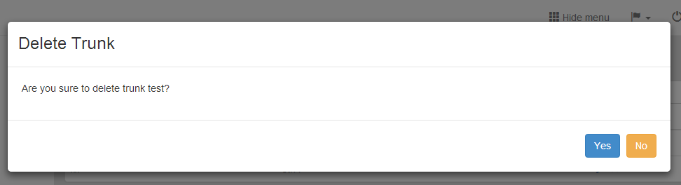 Deleting existing Trunk