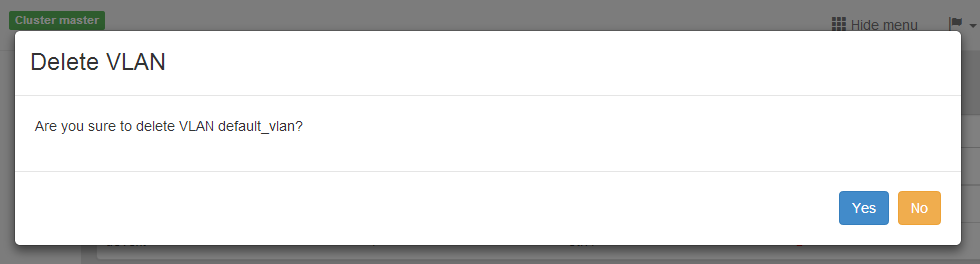 Deleting existing VLAN