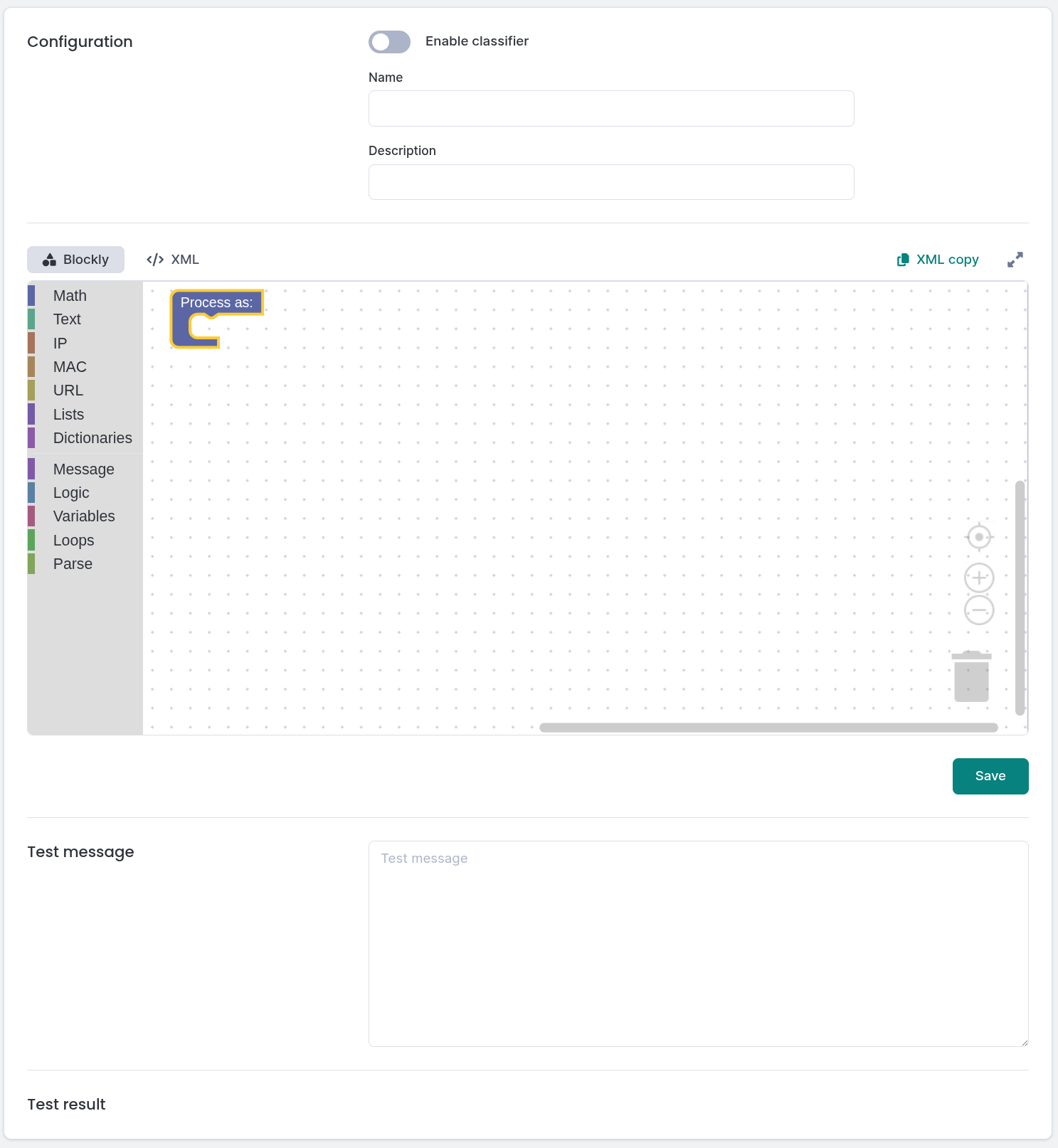 Classifier create form