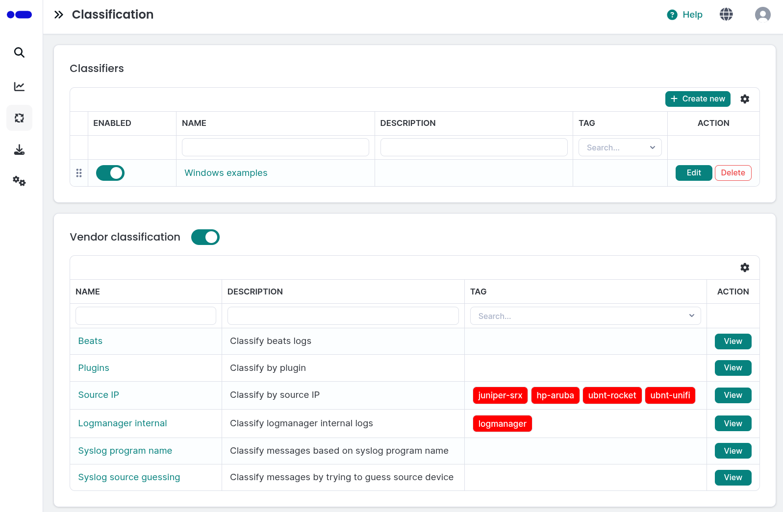 Classifiers Interface