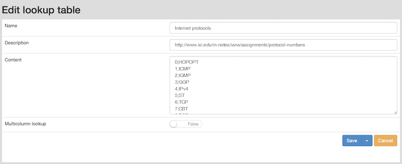 Editing a lookup table