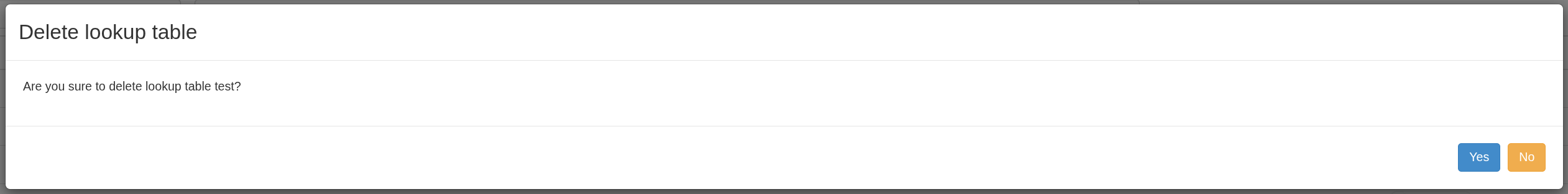 Deleting a lookup table