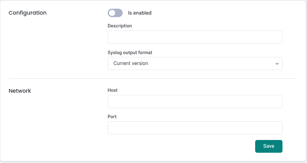 Adding a syslog output