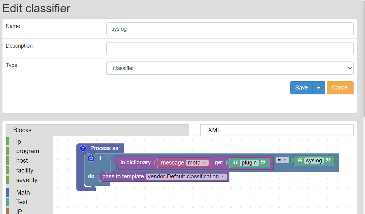 Edit classifier