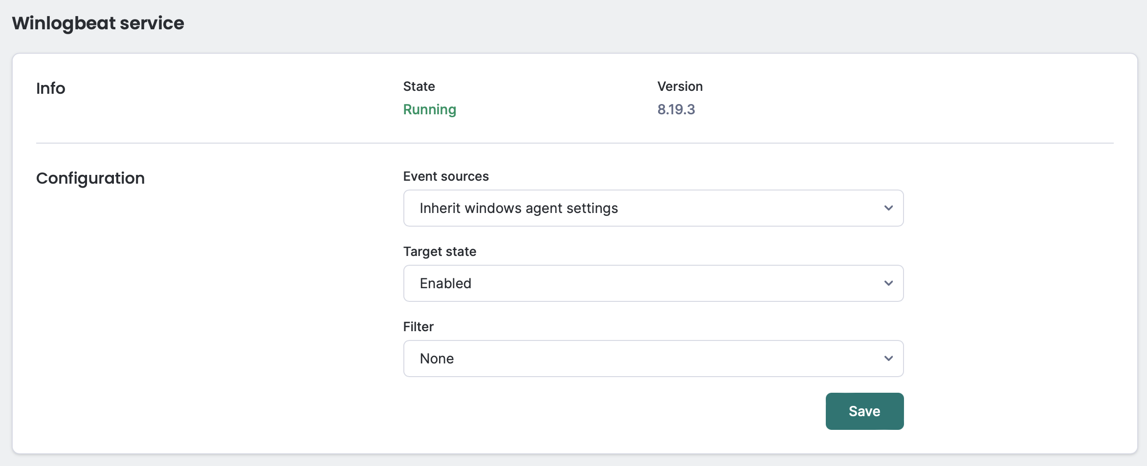 Winlogbeat service config options