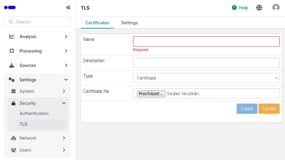 Adding a certificate